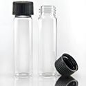 Picture of 3 Dram, 19x65mm Vial, 15-425mm Thread, Black Polypropylene Solid Top Cap, PTFE/F217 Lined