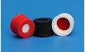 Picture of 8-425mm Black Open Hole Polypropylene Closure, Red PTFE/Silicone Septa, 0.065"