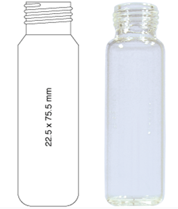 Picture of Vial N18-20, SC, C, 22.5x75.5, Rounded 702826 