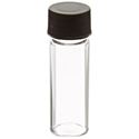 Picture of 2 Dram, 17x60mm Vial, 15-425mm Thread, Black Polypropylene Solid Top Cap, PTFE/F217 Lined