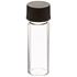 Picture of 2 Dram, 17x60mm Vial, 15-425mm Thread, Black Polypropylene Solid Top Cap, PTFE/F217 Lined