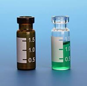 Picture of 2.0mL LO (Large Opening) Clear Vial, 12x32mm, with White Graduated Spot, 11mm Crimp