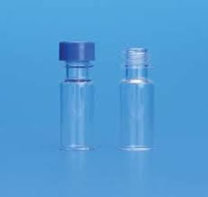 Picture of 2.0mL Clear R.A.M.™  Vial, 12x32mm, with White Graduated Spot, 9mm Thread, with Transfer Ring