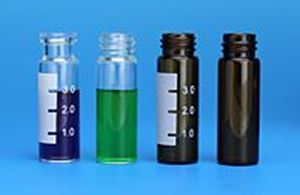 Picture of 4.0mL Amber Vial, 15x45mm, with White Graduated Spot, 13-425mm Thread