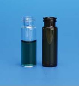 Picture of 4.0mL Amber Vial, 15x45mm, with White Graduated Spot, 13mm Crimp/Snap Ring™