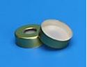 Picture of 20mm Gold Tin Plate Magnetic Seal, 8mm Hole, 0.131" PTFE/Butyl Rubber Lined