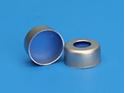 Picture of 11mm Silver Seal, 1mm Thick Clear PTFE/Blue Silicone Septa, Ultra Low Bleed