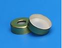 Picture of 20mm Gold Magnetic Seal, 8mm Hole, 0.125" Clear PTFE/Clear Blue Silicone Lined
