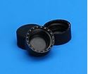 Picture of 9mm Solid Top R.A.M.™ Ribbed Cap, Black Polypropylene, PTFE/F217 Lined