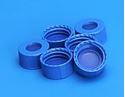 Picture of 9mm R.A.M.™ Smooth Cap, Royal Blue, Clear PTFE/Blue Silicone w/Slit, Ultra Low Bleed - Mass Spec