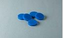 Picture of 11mm (7/16") Diameter HT-X High Temp Low Bleed Blue Silicone GC Septa, Long Life - 200 Injections, Max Temp 350°C
