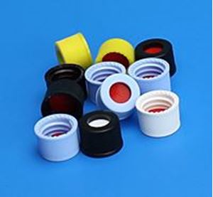 Picture of 8-425mm White Open Hole Polypropylene Closure, Red PTFE/Silicone Septa, 0.050"