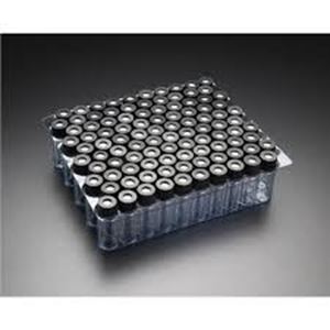 Picture of Clear 9mm Thread R.A.M.™ Vial, 12x32mm, 0.040" PTFE/Butyl Rubber Septa, Smooth Black Cap 