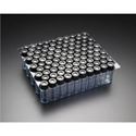 Picture of Clear 9mm Thread R.A.M.™ Vial, 12x32mm,  0.040" Red PTFE/Silicone Septa, Ribbed Black Cap 