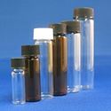 Picture of 3 Dram, 19x65mm Vial, 15-425mm Thread, Black Polypropylene Open Hole Cap, PTFE/Silicone Lined