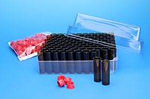 Picture of 3.0mL Polypropylene Limited Volume 15x45mm Shell Vial & 15mm Plug Convenience Pack (P/N 4130P-1545 and 5405SB-15)