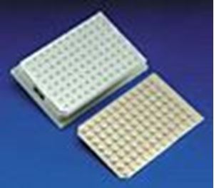 Picture of Prescored Molded Tan PTFE/Silicone Mat with 96 Plugs for Vials in Multi-Tier MTP System