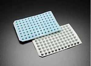 Picture of Round Well - Prescored Blue Molded PTFE/Silicone Mat for 8mm Vials in Standard 96 Deep Well Plates