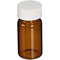 Picture of Precleaned & Certified - 20mL Amber Vial,  24-414mm Open Top White PP Closure,  .125" PTFE/Silicone Lined