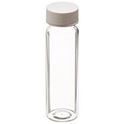 Picture of 20mL Amber Vial,  24-414mm Open Top White Polypropylene Closure,  .100" PTFE/Silicone Lined