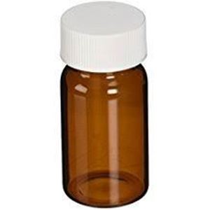 Picture of Precleaned & Certified - 20mL Amber Vial,  24-414mm Open Top White Polypropylene Closure,  .100" PTFE/Sil Lined