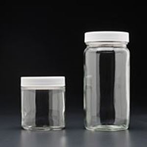 Picture of 128 oz, 4000mL Tall Wide Mouth Jar, 89-400mm Thread, White Closure, PTFE Lined 