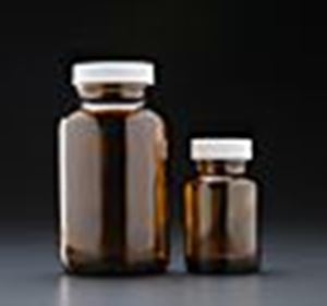 Picture of 1/2 oz, 15cc Amber Packer, 28-400mm Thread, Phenolic Closure, PE Cone Lined