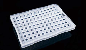 Picture of 0.2ml 96 Well PCR Plate, Semi Skirt, Clear, A12 Cut, Compatible with ABI Machine 402601