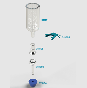 Picture of 13mm Glass Microanalysis Holder,13/100 ml, KG 13 AA, 311100